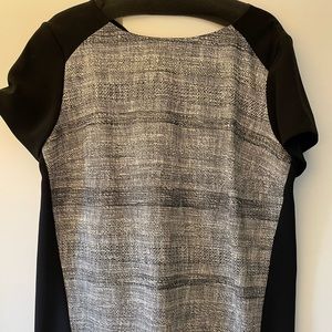 Hugo Boss Short Sleeve Blouse with Tweed Detail - Never Worn